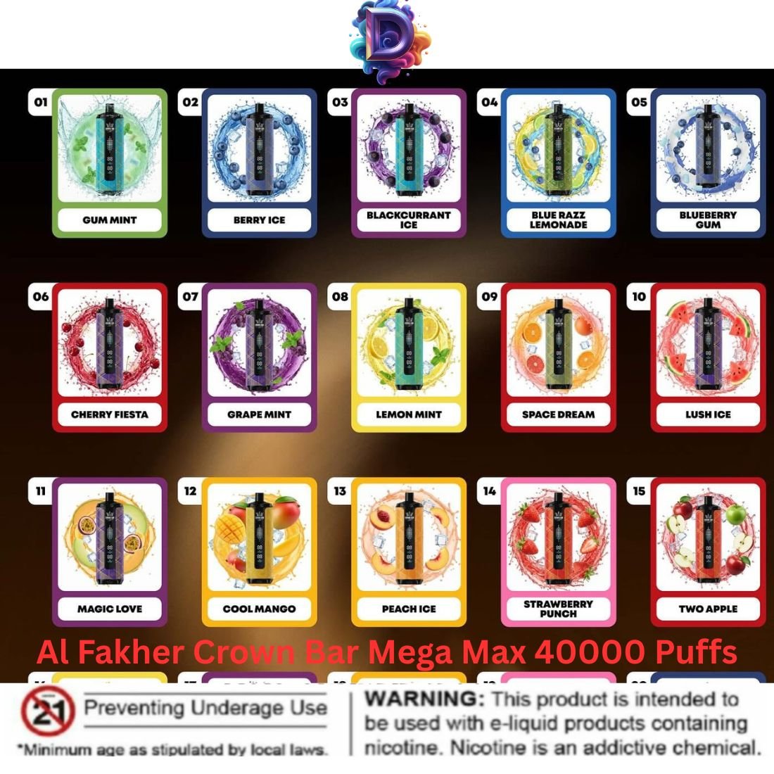 Al Fakher Crown Bar Mega Max 40K Puffs in Dubai UAE Al Fakher Crown Bar Mega Max 40K Puffs